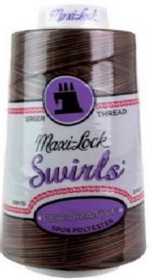 Maxi-Lock Swirls Polyester Serger Thread M65 Mocha Almond Fudge  3000yd