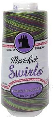 Maxi-Lock Swirls Polyester Serger Thread M67 Rainbow Swirl  3000yd