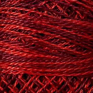 Valdani Size 12 Variegated Perle Cotton PC12-M43 Vibrant Reds   100m