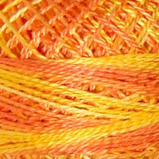 Valdani Size 12 Variegated Perle Cotton PC12-V1 Orange Blossom   100m