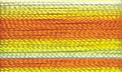 Floriani 40wt Rayon Variegated Thread V55 Yellow Orange Stripe  1000m