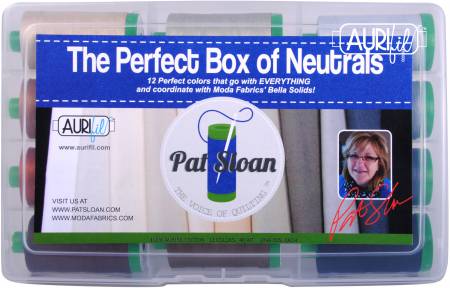 Aurifil Perfect Box Of Neutrals Set By Pat Sloan 12 Large 40wt Spools