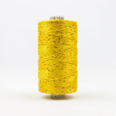 Wonderfil Dazzle 8wt Rayon/Metallic Thread 2118 Sunny Yellow  200yd/183m