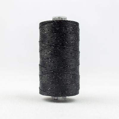 Wonderfil Dazzle 8wt Rayon/Metallic Thread 9000 Black  200yd/183m