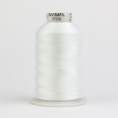 Wonderfil Invisafil 100wt Polyester Thread 104 White  10,000yd Cone