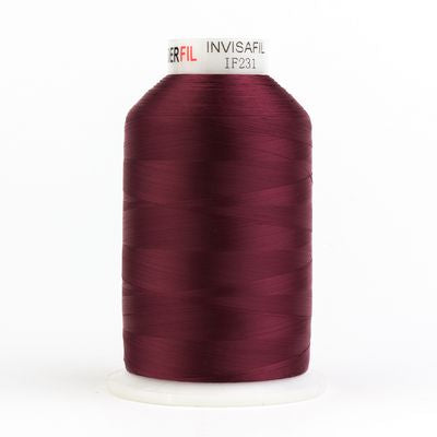 Wonderfil Invisafil 100wt Polyester Thread 231 Wine  10,000yd Cone