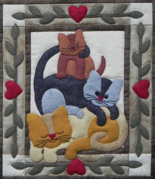 Cat Stack Wall Quilt Kit from Rachels of Greenfield