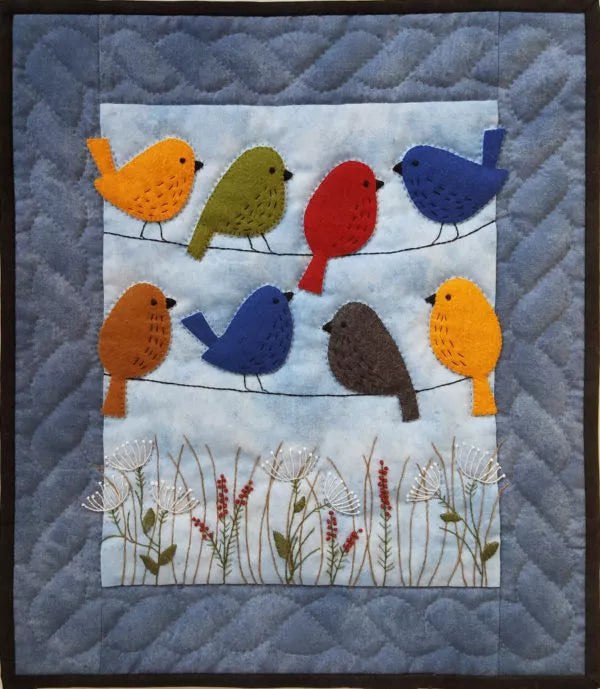 Birds On Wires Wall Quilt Kit from Rachels Of Greenfield 13in x 15in